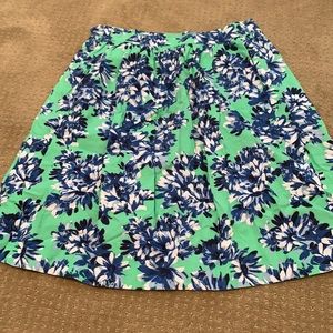 J Crew Blue Floral Skirt